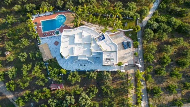 Villa drone Panoramic View in Kalamata, Messinia, Greece