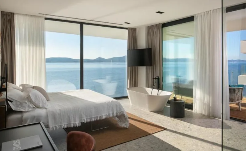 Luxury Villa bathroom sea view in Zadar Croatia for sale on ForSuperRich.com