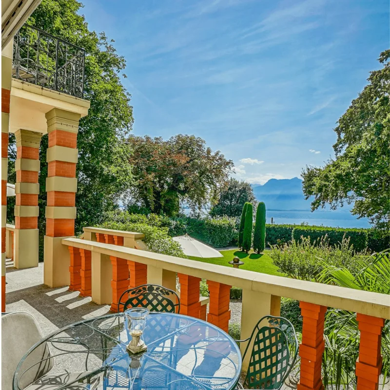 Lake view from Villa Kruger. A Historical house in Montreux on the Swiss Riviera for sale on ForSuperRich.com