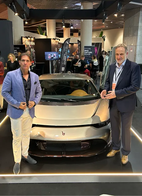 Eric Poirier Owner & Founder of ForSuperRich.com with Mr. Ricci Owner & CEO of BERTONE at Top Marques Monaco 2024
