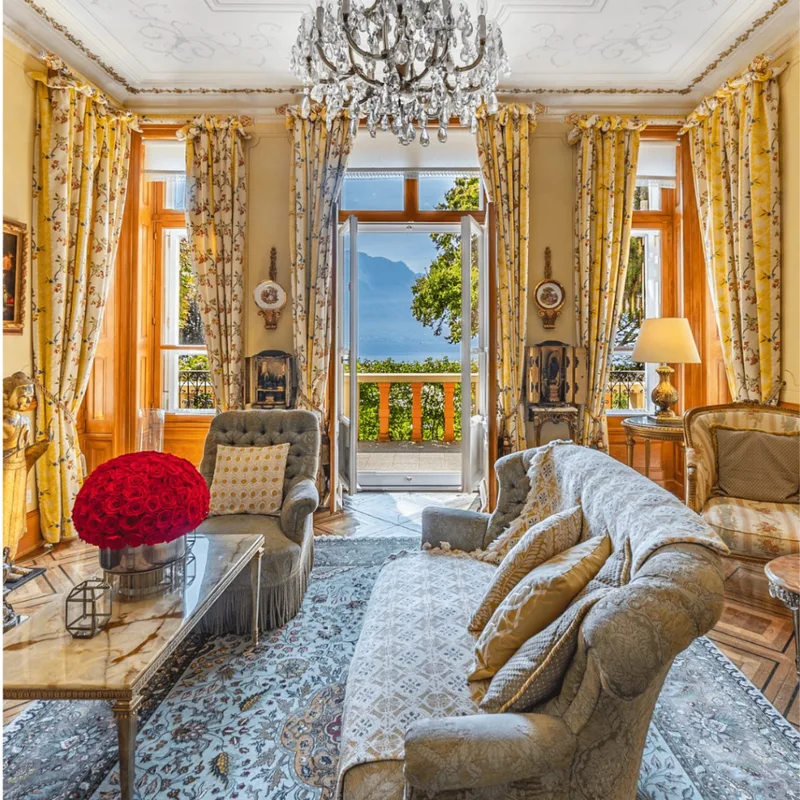 Villa Kruger interior view. A Historical house in Montreux on the Swiss Riviera for sale on ForSuperRich.com