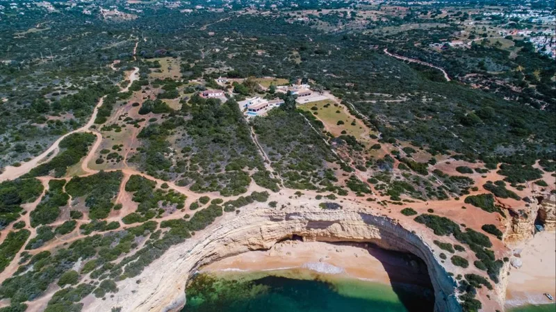 Aerial view House Panoramic View in Algarve, Portugal