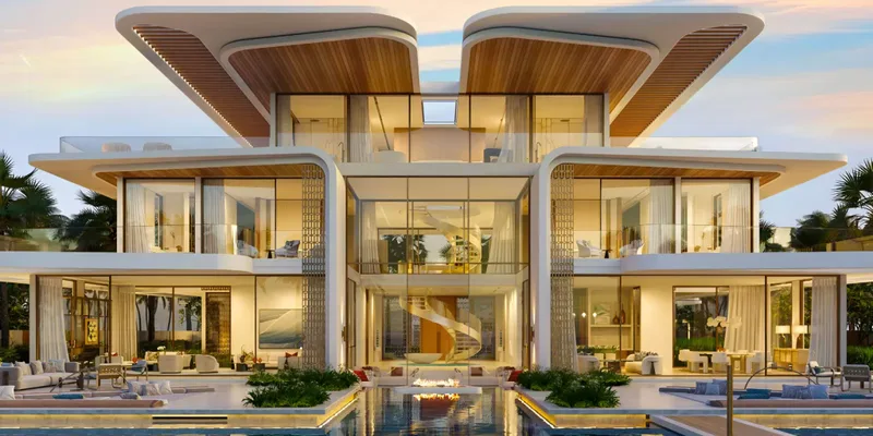 Front view Villa Beach Front, Panoramic View, Sea View - Dubai