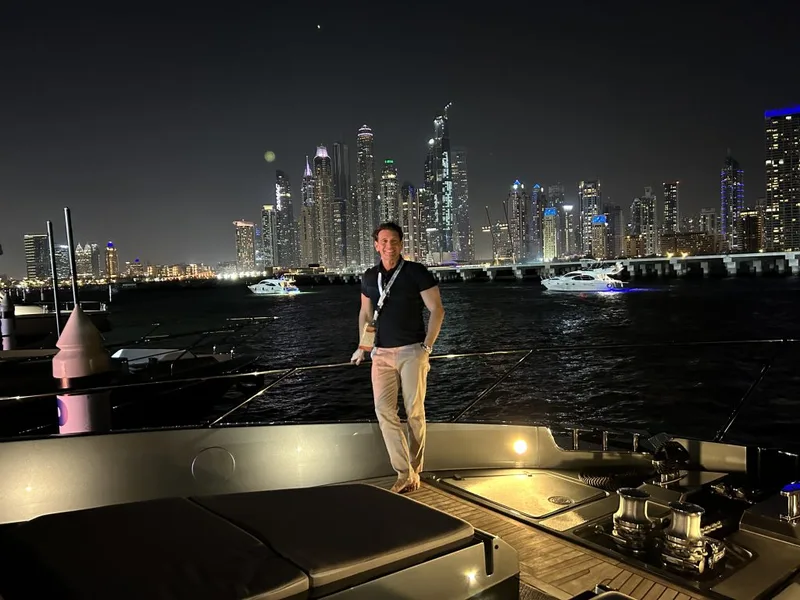 Dubai Boat Show 2024 on board of RIVA "DIVA" Eric Poirier Owner & Founder of ForSuperRich.com 