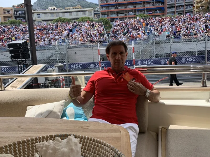 Éric Poirier Owner & Founder of ForSuperRich.com on Superyacht during Monaco Formula 1 Grand Prix