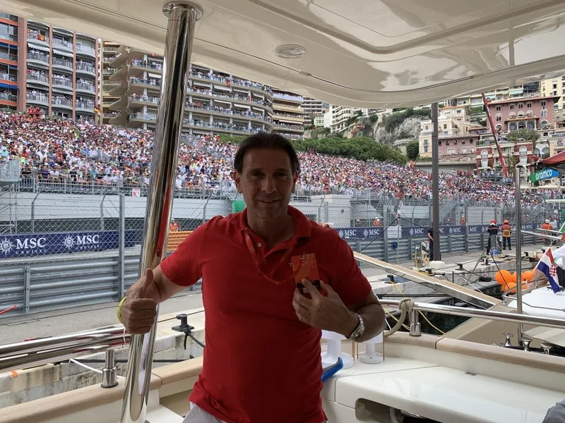 Éric Poirier Owner & Founder of ForSuperRich.com on Superyacht during Monaco F1 GP
