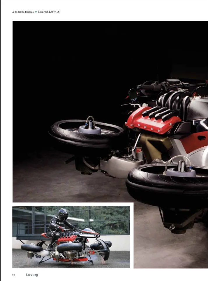 November 2020 - Publication ForSuperRich.com "Flying Motorcycle LMV496 Lazareth" with our partner media Luxury Magazine Hungary