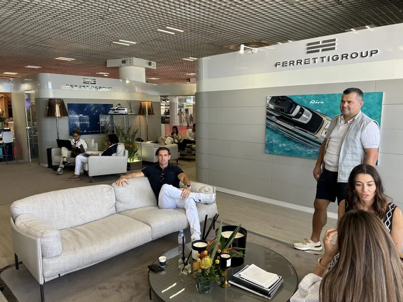 Eric Poirier Owner & Founder of ForSuperRich.com in Cannes Yachting Festival 2024 - FERRETI GROUP VIP LOUNGE