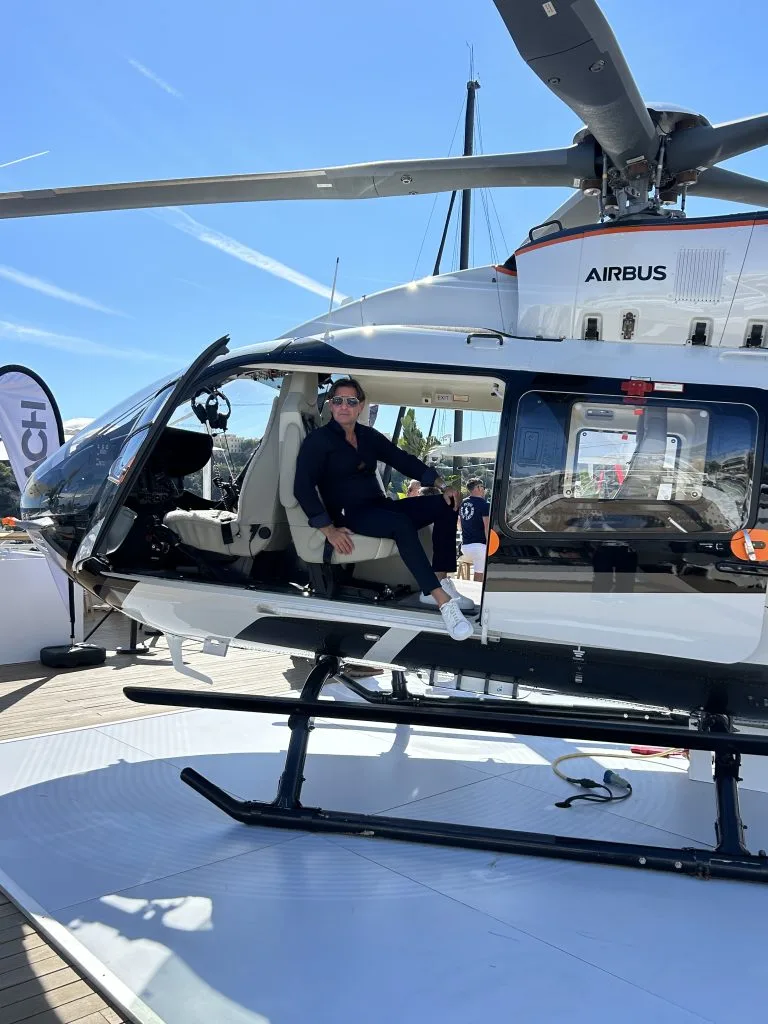Eric POIRIER Owner &amp; Founder of ForSuperRich.com inside Airbus Corporate Helicopters at the Monaco Yacht Show 2025