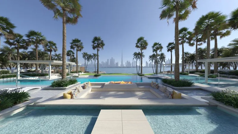 Pool view Villa Beach Front, Panoramic View, Sea View - Dubai