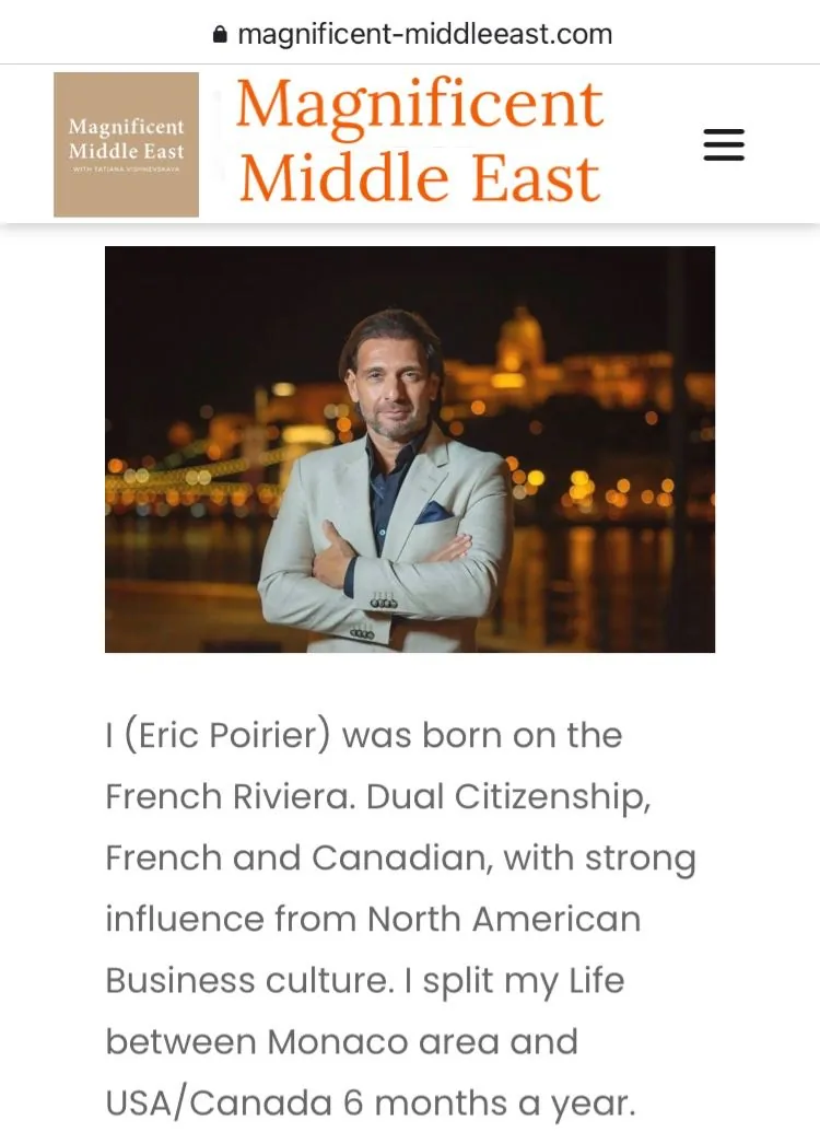Eric Poirier Interview on Magnificent Middle East