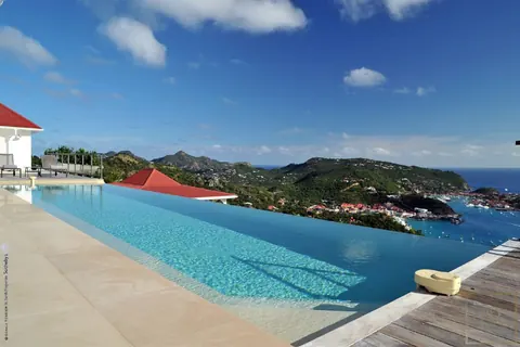 Luxury Villa The View located in Colombier panoramic view of neighboring islands and Gustavia, 4 bedrooms in St Barth 34,500 Week rental For Super Rich