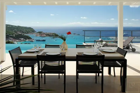 Luxury Villa The View located in Colombier panoramic view of neighboring islands and Gustavia, 4 bedrooms in St Barth available rental For Super Rich