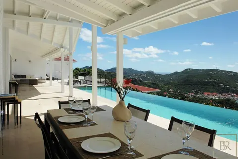Luxury Villa The View located in Colombier panoramic view of neighboring islands and Gustavia, 4 bedrooms in St Barth price rental For Super Rich