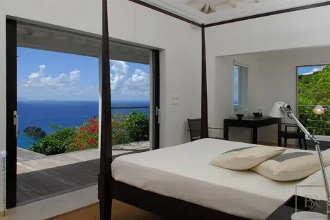 Luxury Villa The View located in Colombier panoramic view of neighboring islands and Gustavia, 4 bedrooms in St Barth ultra luxury rental For Super Rich