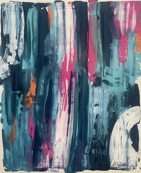 Painting Emerging lines - Emma Carey Baxendale Unique for sale For Super Rich