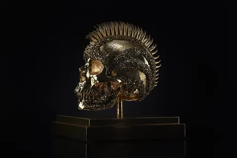Sculpture Vanity Skull Gold Python  - LeRiche Unique for sale For Super Rich