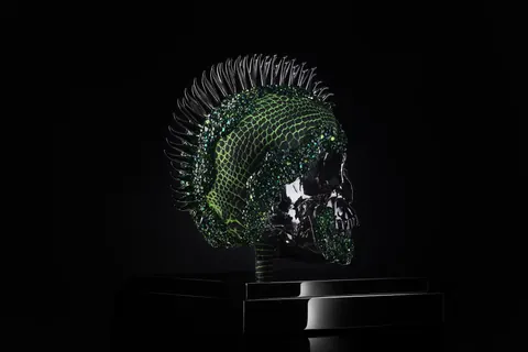 Sculpture Vanity Skull Lime Green Crocodile  - LeRiche 0 for sale For Super Rich