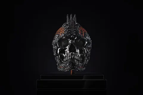 Sculpture Vanity Skull Orange Crocodile - LeRiche USA for sale For Super Rich