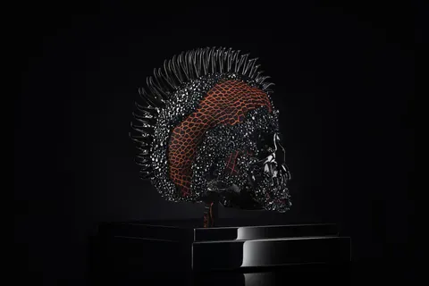 Sculpture Vanity Skull Orange Crocodile - LeRiche 0 for sale For Super Rich
