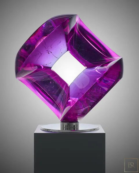 Sculpture Bohemian Crystal glass Aqua Two Chameleon - Vlastimil Beránek Czech Republic for sale For Super Rich