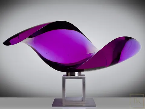 Sculpture Bohemian crystal Shell glass - Vlastimil Beránek