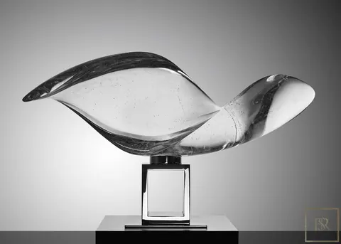 Sculpture Bohemian crystal Shell glass - Vlastimil Beránek Czech Republic for sale For Super Rich
