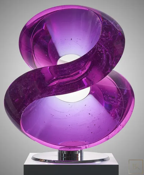 Sculpture Bohemian Crystal glass Aqua Two Chameleon - Vlastimil Beránek Unique for sale For Super Rich