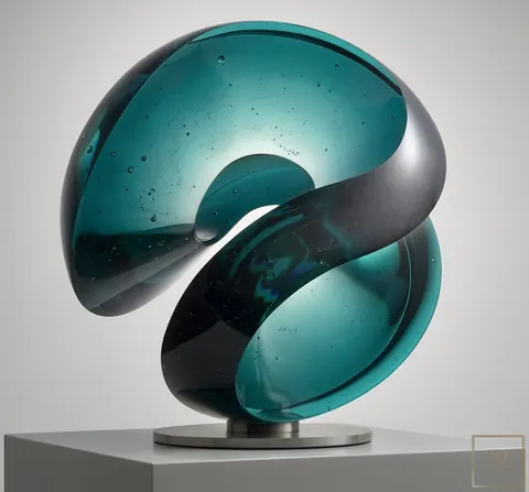 Sculpture Bohemian Crystal Glass Aqua-One - Vlastimil Beránek