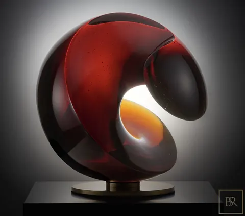 Sculpture Bohemian Crystal Wave Glass - Vlastimil Beránek
