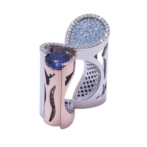 Ring Aqua Wave -  Myriam Soseilos 70,967 for sale For Super Rich