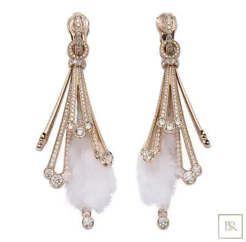 Earrings FEATHER Rose Gold -  Giberg