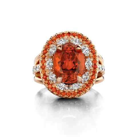 Ring One-of-a-kind Mandarin Garnet ring N°127 in 18 Karat Rose Gold -  Celine Roelens