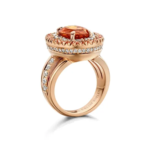 Ring One-of-a-kind Mandarin Garnet ring N°127 in 18 Karat Rose Gold - Celine Roelens 57,954 for sale For Super Rich Ring One-of-a-kind Mandarin Garnet ring N°127 in 18 Karat Rose Gold - Celine Roelens 57,954 for sale For Super Rich