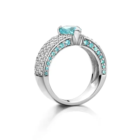 Ring One-of-a-Kind Paraíba Tourmaline Ring in 18K White Gold - Celine Roelens 61,363 for sale For Super Rich Ring One-of-a-Kind Paraíba Tourmaline Ring in 18K White Gold - Celine Roelens 61,363 for sale For Super Rich