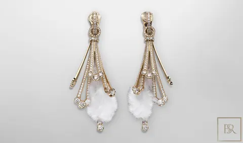 Earrings FEATHER Rose Gold - Giberg Luxury for sale For Super Rich Earrings FEATHER Rose Gold - Giberg Luxury for sale For Super Rich