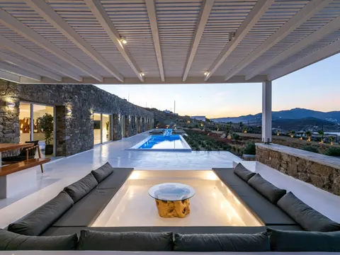 Architectural Villa Panoramic View, sea and nature views from every angle, 6 bedrooms in Mykonos ultra luxury for sale For Super Rich