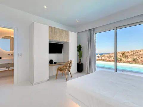 Architectural Villa Panoramic View, sea and nature views from every angle, 6 bedrooms in Mykonos price for sale For Super Rich