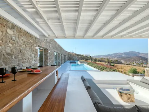 Architectural Villa Panoramic View, sea and nature views from every angle, 6 bedrooms in Mykonos top for sale For Super Rich