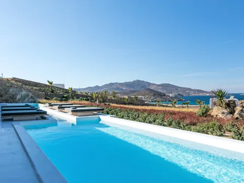 Architectural Villa Panoramic View, sea and nature views from every angle, 6 bedrooms in Mykonos New for sale For Super Rich