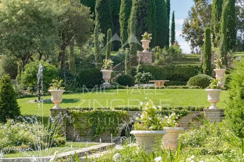 Century Castle ONE-OF-THE-KIND Landscaped garden with unique pool, several bedrooms in Cannes luxury rental For Super Rich