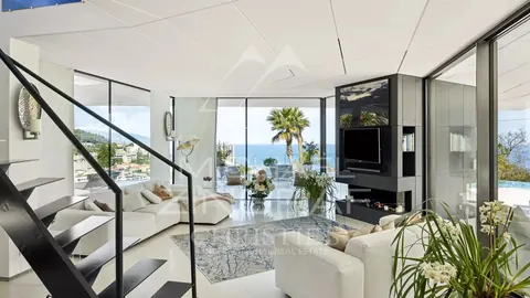 Contemporary Villa 5mn from Monaco panoramic sea view, 5 bedrooms in Beausoleil - French Riviera price rental For Super Rich