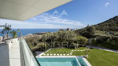 Contemporary Villa 5mn from Monaco panoramic sea view, 5 bedrooms in Beausoleil - French Riviera MZILOSJ097 rental For Super Rich