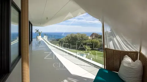 Contemporary Villa 5mn from Monaco panoramic sea view, 5 bedrooms in Beausoleil - French Riviera property rental For Super Rich