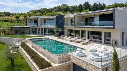 Contemporary Villa Panoramic sea and hills views infinity pool, 5 bedrooms in Chateauneuf Grasse