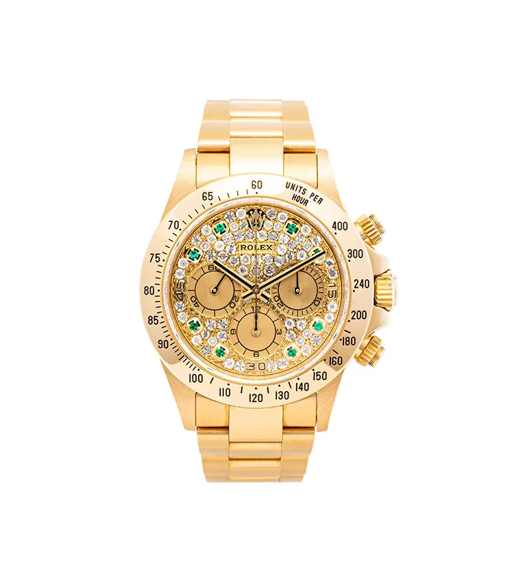 Rolex Daytona Ref. 16528 Pave Emerald Dial for sale For Super Rich Rolex Daytona Ref. 16528 Pave Emerald Dial for sale For Super Rich