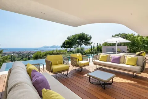 Modern Villa close to the center long size Swimming pool, 5 bedrooms in Cannes property rental For Super Rich