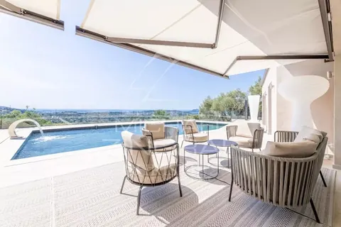 Contemporary  Villa Panoramic Sea Views petanque court, heated pool, 7 bedrooms in Mougins search rental For Super Rich