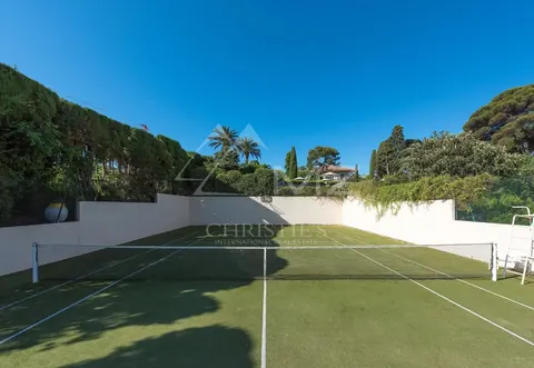 Elegant Villa 14x6m heated swimming pool Tennis court with grass, 4 bedrooms in Cap d'Antibes MZILO1074 rental For Super Rich