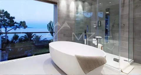 Design Villa spectacular sea views uniquely and tastefully furnished, 5 bedrooms in Roquebrune Cap Martin ultra luxury rental For Super Rich